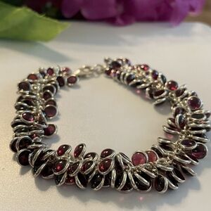 Silpada Garnet  Cha Cha Bracelet B1049